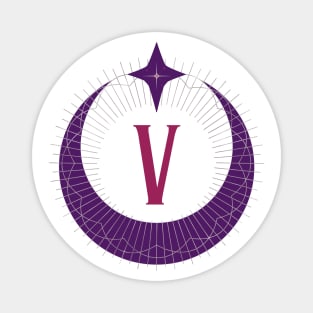 V - Moon Monogram Magnet